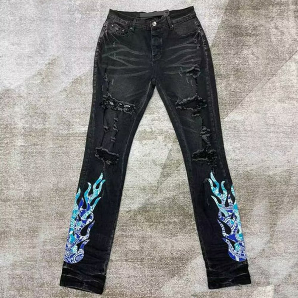 Amiri Vintage Art Patch Skinny Jeans